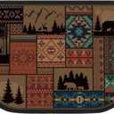 Demissle Fireplace Hearth Rug Fireplace Mats Cabin Southwestern Fireproof Fire Resistant Rug for Wood Stove Floor for Kitchen Indoor Outdoor(Classic,24 x 36 Inch)