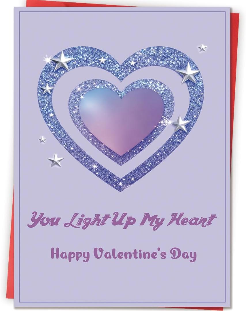 3 x Romantic Valentines Day Cards Gifts for Him Her Men Women, Happy Valentines Card for Husband Wife Boyfriend Girlfriend, Love Cards (LD307)