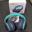 FFZ Kids Bluetooth Headphones, Wireless for School, Built-in Mic, LED Lights, Foldable for Ipad/Tablet/Car/Airplane (Navy Blue)