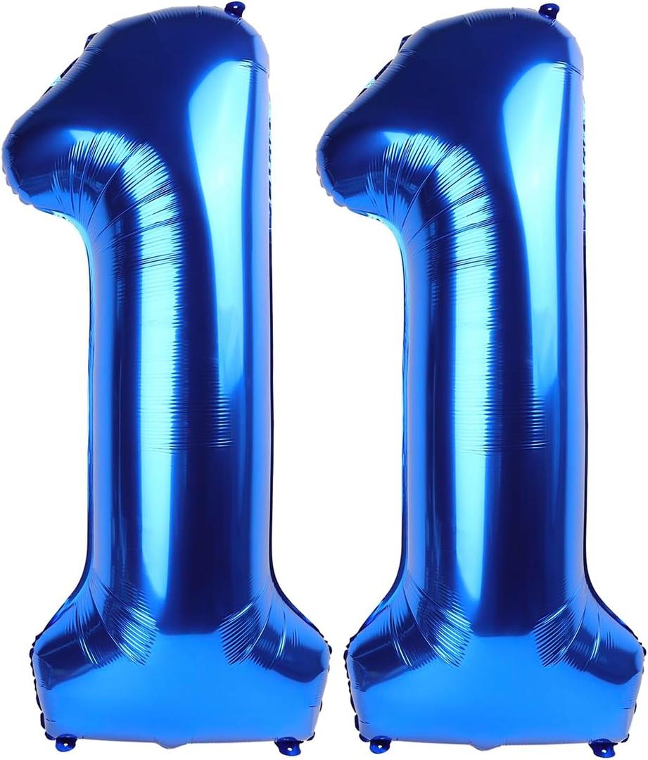Navy Blue Number 11 Balloon 40 inch, 11 Number Balloons, 11th Navy Blue Birthday Decorations, 11 Year Old Girls Boys Blue Party Supplies