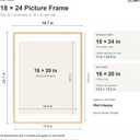 JCJMY 18x24 Solid Wood Picture Frame, Display 16x20 with Mat or 18 x 24 without Mat, Wooden 18 by 24 Photo Frame with Shatter Resistant Plexiglass for Wall Hanging, Natural, 1 Pack