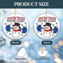 3 x Exercise & Fitness Ornaments 2024 | Snow Pain Snow Gain, Snowman 3D Weight Lifting Christmas Ornament, Gym Weights Exercise Sport, Gym Ornament (Snowman)