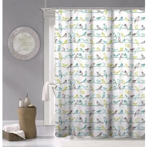 Dainty Home 100% Cotton Printed Medallion Designed 70" x 72" Shower Curtain (Spa)