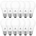 E ENERGETIC LIGHTING Dimmable LED Light Bulbs, 60W Equivalent, Soft White 2700K, 8W 800 Lumens LED Bulbs, E26 Base Standard Light Bulbs, ETL Listed, 12 Packs