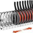 Housolution Pot and Pan Organizer Rack for Cabinet, Upgraded Expandable Pot Lid Organizer with 14 Adjustable Dividers, Pan Holder Storage Rack for Kitchen Cabinet, White