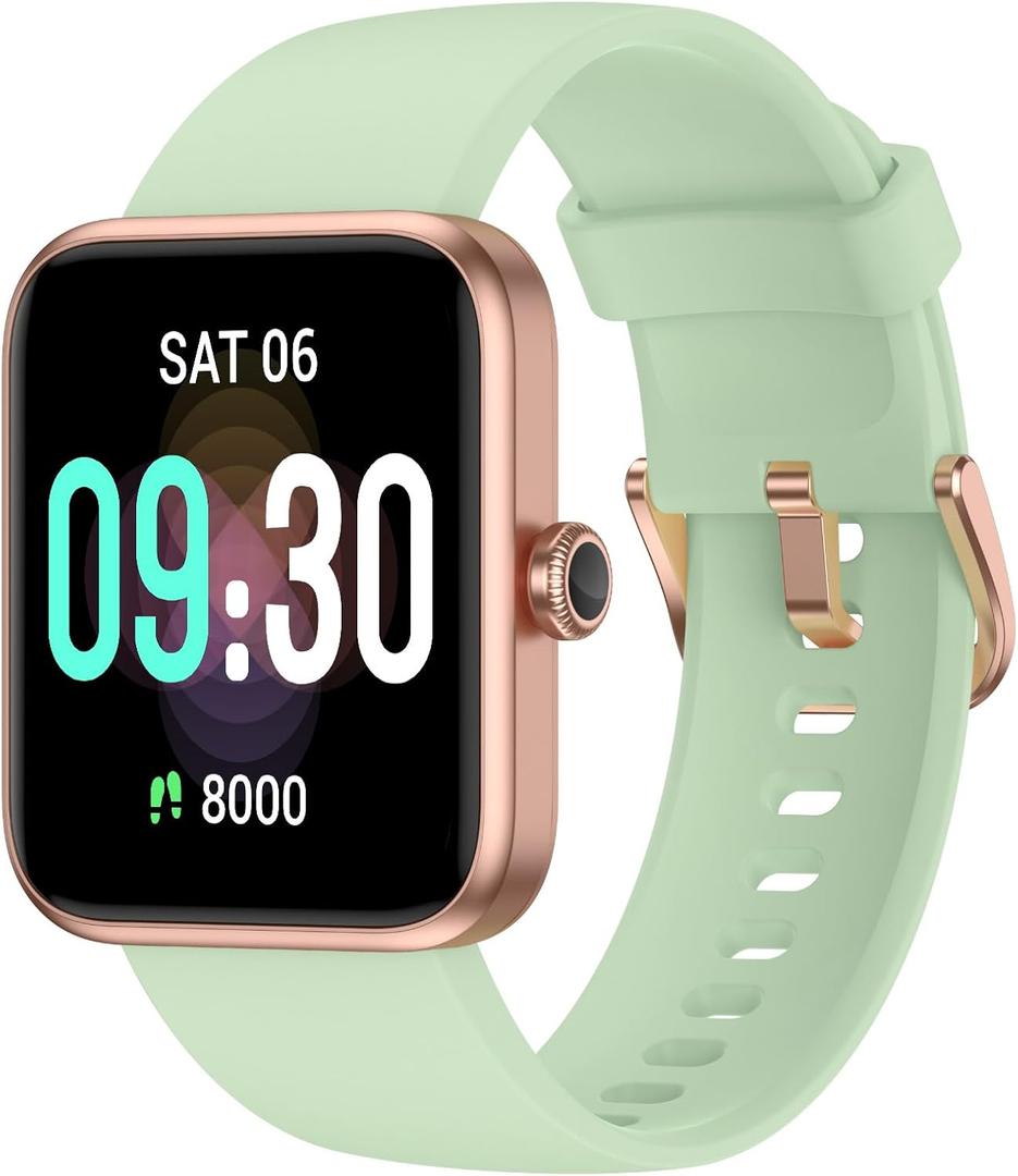 Smart Watch, Fitness Tracker with Heart Rate Monitor, Blood Oxygen, Sleep Watch, 41mm Touchscreen Smartwatch for Android iOS Swimming Waterproof Pedometer Step Calories Tracker for Women Men (Light Green)