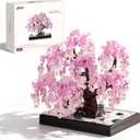 Wise Block Cherry Blossom Tree Building Block Set for Adult 900 Pcs Artificial Bonsai Tree Plants for Home Decor, Adult Ages 18+,Easter Gift for Women Set