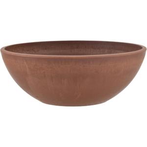PSW Pot Collection M30TC 8-inch Plastic/Stone/Wood Composite Low Bowl Planter  No Drainage Hole (Drillable), Shallow Indoor/Outer Pot for Succulents, Bonsai, Fairy Gardens, Herbs, Terra Cotta Color