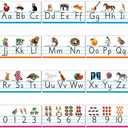 Zonon Alphabet & Number Bulletin Board Set  Manuscript ABC 0-10 Wall Decor, Pre-K/Kindergarten Classroom Decor, Back to School Learning Posters for Kids Playroom Nursery