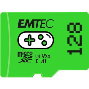 EMTEC Gaming Micro SD Card, MicroSDXC Memory Card for Nintendo-Switch, Wyze, GoPro, Dash Cam, Security Camera, 4K Video Recording, UHS-I A1 U3 V30 C10, up to 100MB/s (128, GB) (Green)
