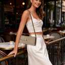 Clutch Purses for Women Suede Clutch Handbag Trendy Evening Shoulder Bags Ladies Crossbody Bag Satchels Grey