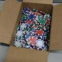 SEETOOOGAMES 200 Pieces 11.5g Clay Composite Dice Striped Casino Poker Chips- 4 Colors (Red, Green, White and Blue)