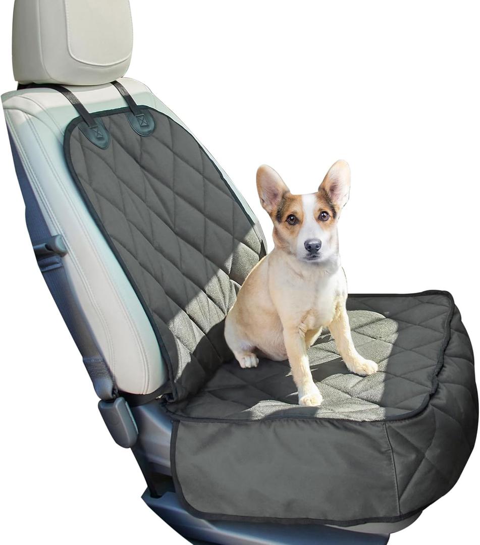 Dog Front Car Seat Cover, Waterproof, Scratch Proof & Non Slip, Durable Pet Front Car Seat Cover for Trucks, SUV (Grey)