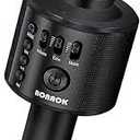 BONAOK Wireless Bluetooth Karaoke Microphone,3in1 Portable Handheld Karaoke Mic Speaker Machine Home Party Birthday for All Smartphones Q37 (Black)