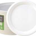Vplus 150 Pack Compostable Disposable Paper Plates 10.25 inch Super Strong Paper Plates 100% Bagasse Natural Biodegradable Eco-Friendly Sugarcane(white)