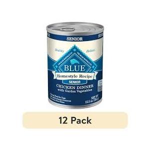 (12 pack) Blue Buffalo Homestyle Recipe Senior Wet Dog Food, Chicken Dinner, 12.5-oz. Can
 BBD: 08-01-28