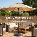 T&Jero 33 lb Round Heavy Duty Prefilled Patio Outdoor Market Umbrella Base Stand Weight for Outdoor, Black