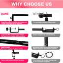Over The Table Rod Stand with Clamps, Adjustable 47''-100'' Length Black Metal Balloon Table Arch Decoration for Wedding, Anniversary, Birthday, Party, Christmas Supplies.