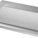 only fire Universal Stainless Steel Cooking Griddle, Flat Top Plate Insert with Grease Groove and Handles for Gas and Charcoal Grills, Tailgating, Camping and Parties, 23" x 16"