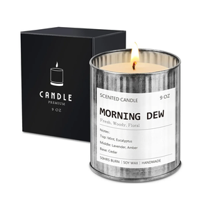 Eucalyptus Mint Scented Candle for Men - Gym & Office Focus Candle | 50Hr Burn Soy Wax in Metal Tin, 9oz - Man Cave Essentials, Gifts for Him, Father's Day