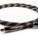 SKW Optical Digital Audio Toslink Cable Home Theater Fiber Optic Male to Male Gold Plated S/PDIF Cables - Copper Connectors, High-Reinforced Transparent Polymer Core, Nylon Braided 9.8ft(3M) (Black)