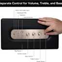 120W Peak Vintage Wood Bluetooth Speaker - 5.35" Woofer, Bass Treble Control, Bluetooth 5.4, TWS Pairing, for Home Office Outdoor Black