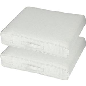 Aoodor Patio Chair Cushions Set of 2, 21 x 21 x 4 Inch Water Resistant Outdoor Seat Cushions with Handle and Ties, Square Corner Cushions for Patio Furniture Garden Lawn, Grey