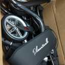 Super Lightweight Rollator Walker for Seniors, Foldable Rolling Walker with Seat and 8" Rubber Wheels for All Terrain, Unique Design Aluminium Frame Sturdy Walkers for Traveling - Black