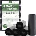 Jaoul  Bags 8 Gallon, Strong Tear & Leak Resistant Medium Garbage Bags, 0.97 Mil Extra Strong Bags for 30 Liter Can, Suitable for Kitchen, Bathroom, Restroom, Car, Black, 100 Counts