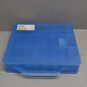 Bins & Things Toy Car Storage Organizer - 48 Compartment Double-Sided - 13.5"x11.7"x3.2" Portable and Display Case for Kids - Carry Handle - Transparent Blue Box