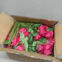 150 Pcs Roses Artificial Flowers, Silk Hot Pink Artificial Flowers Petals Long Stem Roses for Wedding Bouquet Home Party Decor
