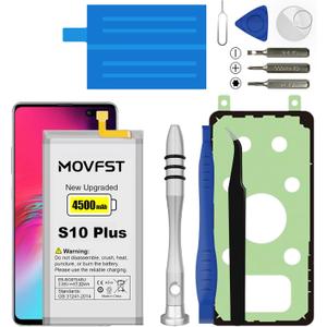 Replacement Battery for Samsung Galaxy S10 Plus,4500mAh High Capacity Battery Fit for Samsung Galaxy S10 Plus Model SM-G975 G975A/V/T/P with Repair Tool Kits,EB-BG975ABU