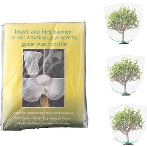 Bird Netting for Blueberry Bushes Netting, 3 Pack Plant Covers from Animals with Drawstring 5 Ft X 3.3 Ft, Protection Garden Plant, Suitable for Tomato/Beery/Vegetables Fruits Tree