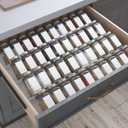 Antimbee Spice Drawer Organizer, 4 Tier- 8 Pack Kitchen Spice Rack Tray for Drawer, Expandable From 13" to 26" Acrylic Seasoning Organizer Rack Holds up 56 Spice Jars (Jars not Include)