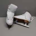 AhmyLion Figure Ice Skates for Beginners - White Comfortable Leather Ice Skates for Women, Men, Boys & Girls (Size Up 1 Size) (White, Womens Size-8/Mens Size 6.5)