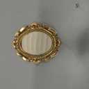 Liliaafar Vintage Ring Holder Oval Gold Ring Wedding Display Suede Jewelry Box Stand Frame Earring Tray Anniversary Engagement Baroque Organizer Photograph Prop for Women Birthday Christmas Gift