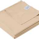 Cotton Twin Flat Sheet Only, 600 Thread Count 100% Egyptian Cotton Top Sheet 1Pcs, Cool & Breathable Flat Bed Sheets Wrinkle, Fade, Stain Resistant (Deep Beige Twin)