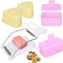 Musubi Press Mold, Upoomart Spam Musubi Mold kit, 2 Onigiri Mold Kit, 2 Triangle Rice Ball Molds, 2 Rice Paddles and Luncheon Meat Slicer, Create Authentic Hawaiian Musubi at Home Non-Stick
