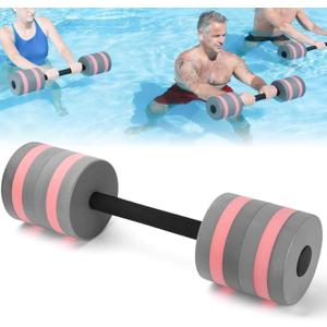 Water Dumbbell, Pool Weights for Water Aerobic Exercise, Aquatic Barbell | EVA Foam, Gray, Long Barbell, High Density Aqua Dumbbells, Swim Bar for Aerobics Weights Loss, Fitness Equipment