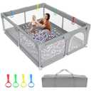 79" 71" Extra Large Playpen for Babies and Toddlers, Gap-Free, Climb-Proof Play Yard With Zippered Door and Storage Bag