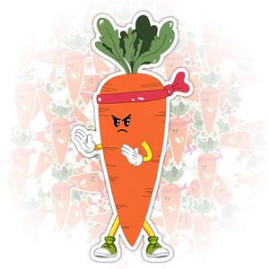2 x 3Pcs Karate? Carrot-E Sticker Gifts Cute Carrot Sticker Carrote Vegetable Veggie Lovers Gift Funny Karate Waterproof Stickers Carrot Vinyl Decal for Laptop Water Bottle Toolbox Phone Case Cars 3"