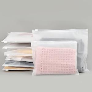 Frosted Zipper Packaging Bags, 25Pcs 7.87x5.51 inch Resealable Plastic Zip Bags with Slider Closure for Shipping Socks, Underpants, Ties, 3 Mil with Vent Holes