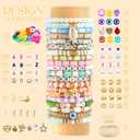 Sunlode Clay Beads Bracelet Making Kit, 3 Boxes 15,000PCS Boho Color with Letter Beads, Charms and Elastic Strings, DIY Jewelry Set for Friendship Bracelets Crafts Gift