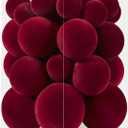 Velvet Christmas Ornaments Set 38Pcs Flocked Shatterproof Christmas Ornaments for Christmas Tree Decorations Xmas Decorative Hanging Christmas Ball Ornaments for Holiday Home Decor (Burgundy)