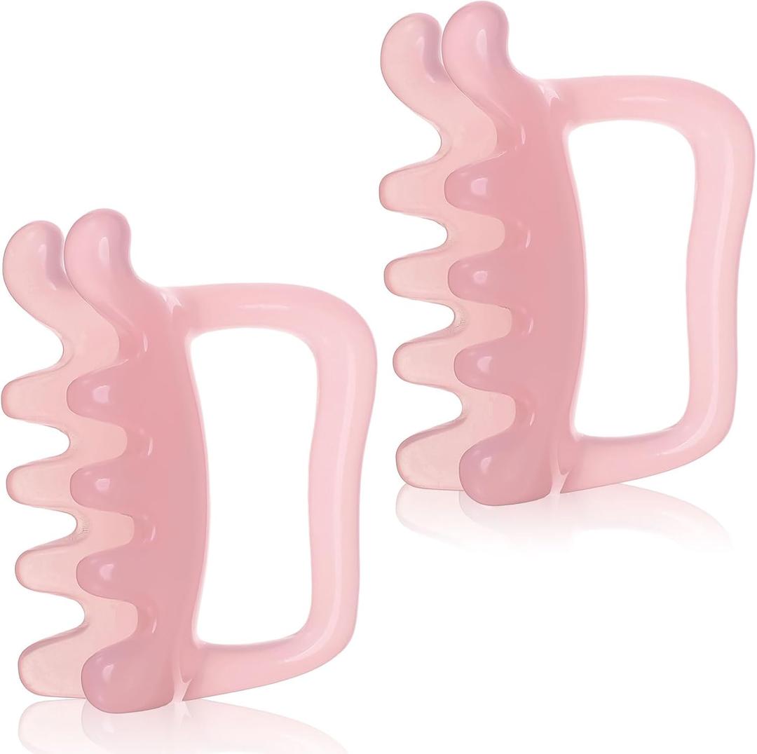 2 Pcs Fascia Cellulite Massage Tool Set - Fascia Release Tools for Neck, Shoulder, Back, Legs, Resin Body Massager Tension Relief Back & Plantar Fasciitis Relief, Pink