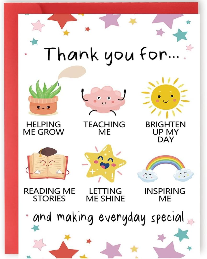 YiKaLus Thank You Card, Blank Inside, 8 x 5.3 Inches, 300gsm Linen Cardstock, Includes Envelope