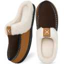 Homitem Mens Slippers Memory Foam Fuzzy Slippers for Men Wool-Like Plush Fleece Lined House Shoes Indoor Outdoor Anti-Skid Rubber Sole Home Bedroom(Size 40-41)