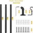 Black 1-inch diameter curtain rod: suitable for windows 144-168"wide, adjustable curtain rod, modern minimalist design, indoor/outdoor use, 32-168" long