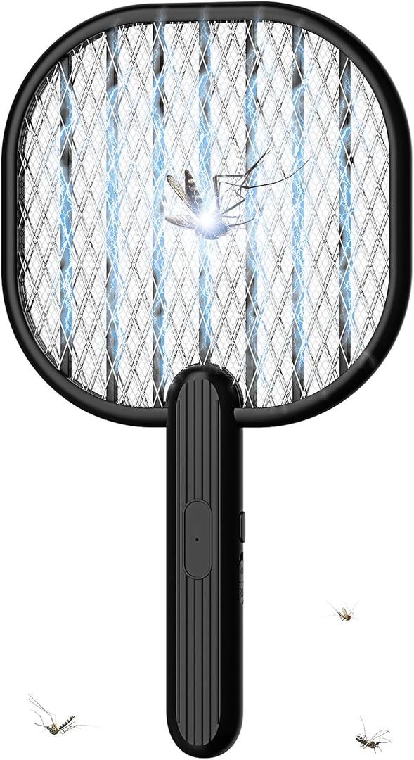 Electric Fly Swatter, 3500V Bug Zapper with 5-Layer Protection Grid, Battery Powered Handheld Fly Zapper for Home, Kitchen, Backyard - Indoor/Outdoor Use (2 AA Batteries Not Included)