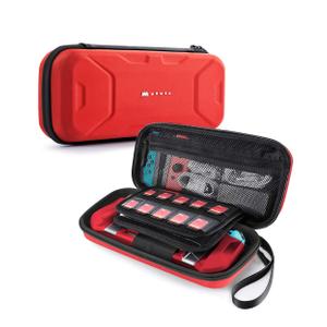 Mumba Carrying Case for Nintendo Switch OLED & Nintendo Switch 2017, [Plus Version] Portable Protective Travel Carry handbag Pouch for Blade/Battle Case [Large Capacity] (Red)